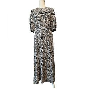 Boden Black and White Puff Sleeve Maxi Casual dress Size 20-22